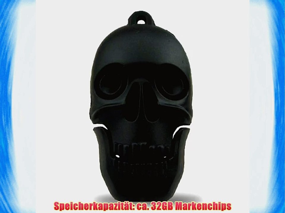 818-Shop No13700090032 Hi-Speed 2.0 USB-Sticks 32GB Totenkopf Horror 3D schwarz
