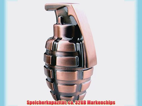 818-Shop No27300010032 Hi-Speed 2.0 USB-Sticks 32GB Handgranate Bombe Metall metallik