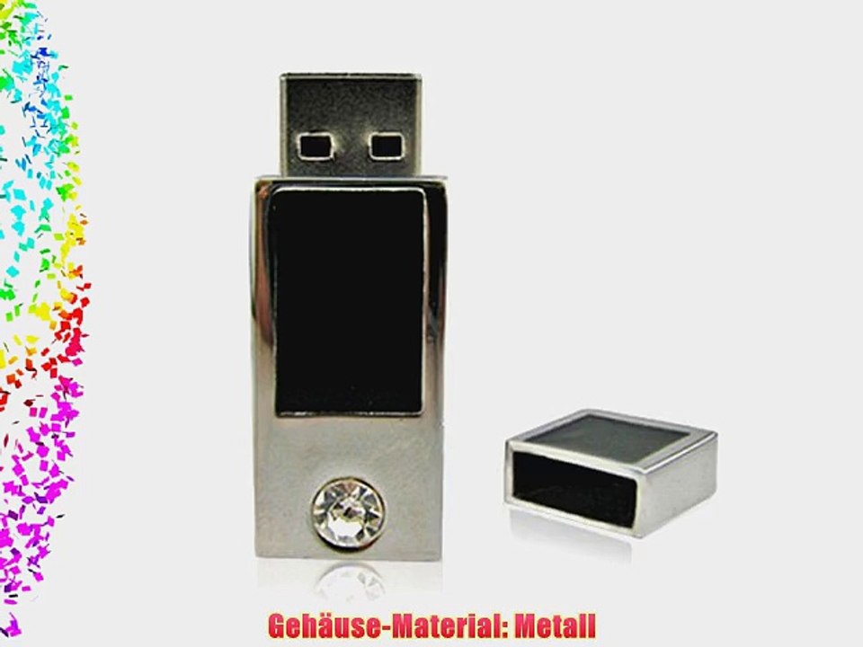 818-TEch No36200060064 Hi-Speed 2.0 USB-Sticks 64GB Anh?nger Diamant Metall schwarz