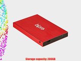 Bipra 200GB 2.5 Zoll Externe Festplatte Portabel USB 2.0 Rot Fat32
