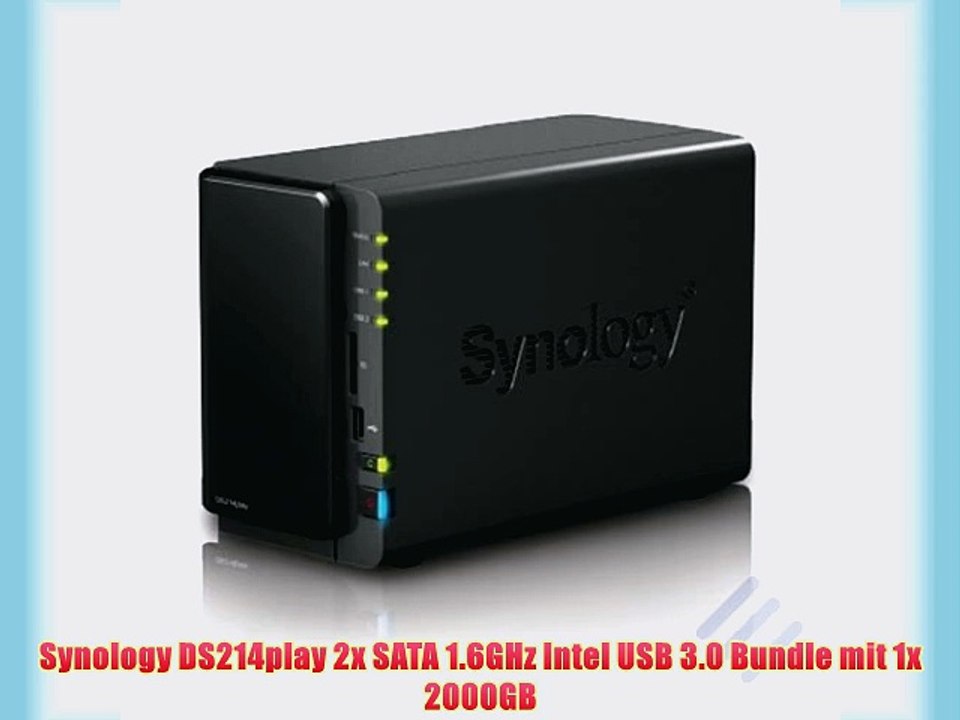 Synology DS214play 2x SATA 1.6GHz Intel USB 3.0 Bundle mit 1x 2000GB