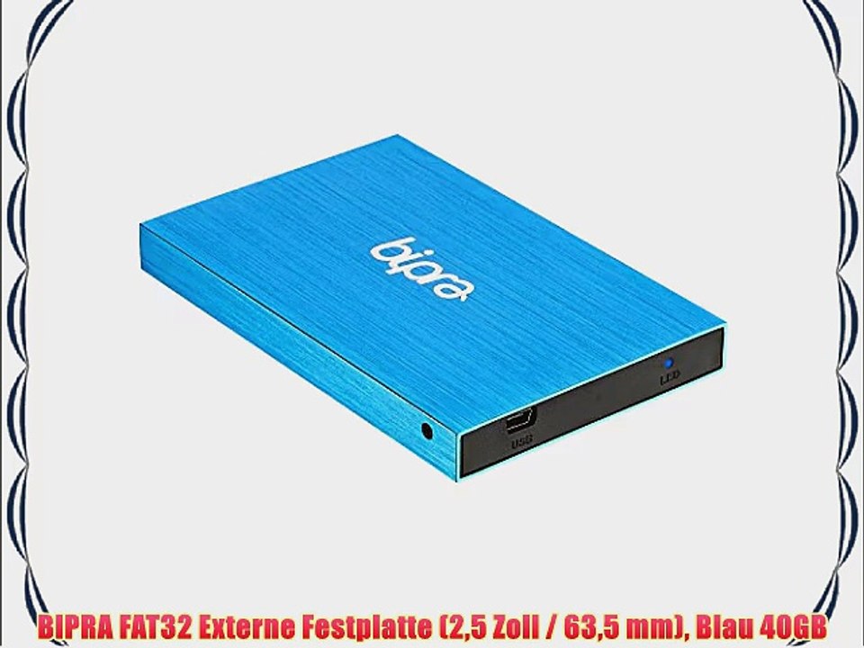 BIPRA FAT32 Externe Festplatte (25?Zoll?/ 635?mm) Blau 40GB