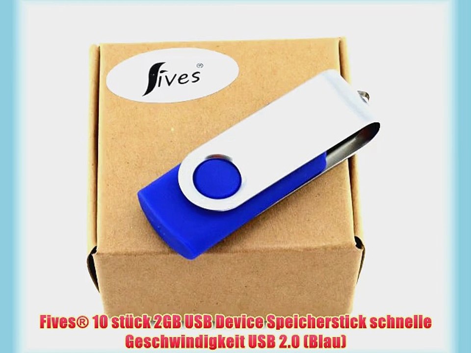Fives? 10 st?ck 2GB USB Device Speicherstick schnelle Geschwindigkeit USB 2.0 (Blau)