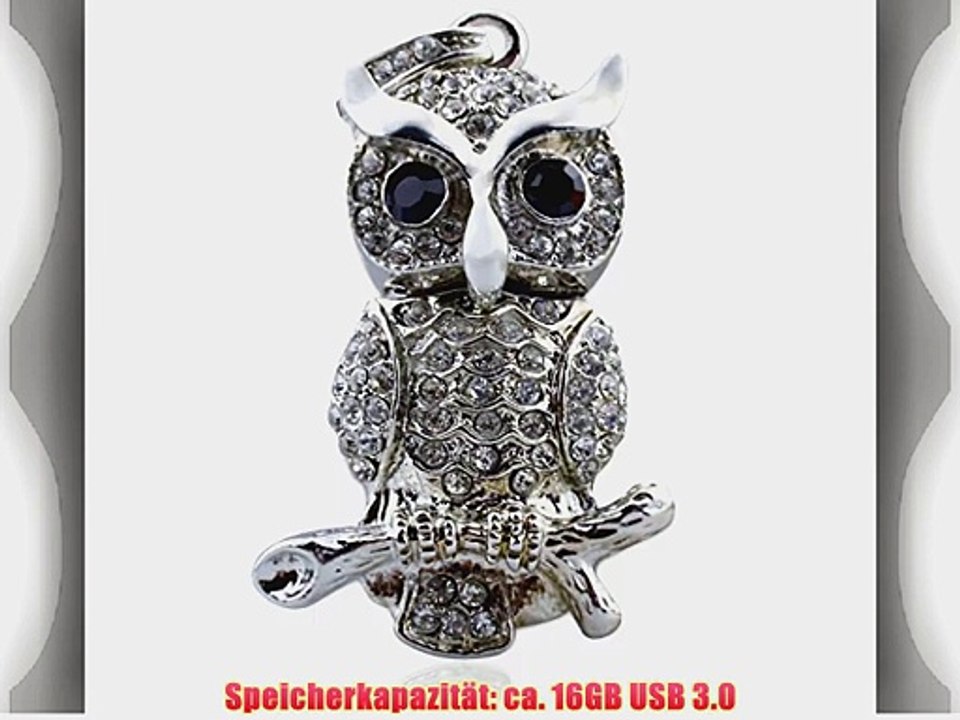 818-TEch No28200010336 Hi-Speed 3.0 USB-Stick 16GB Vogel Eule Ast Metall 3D Silber