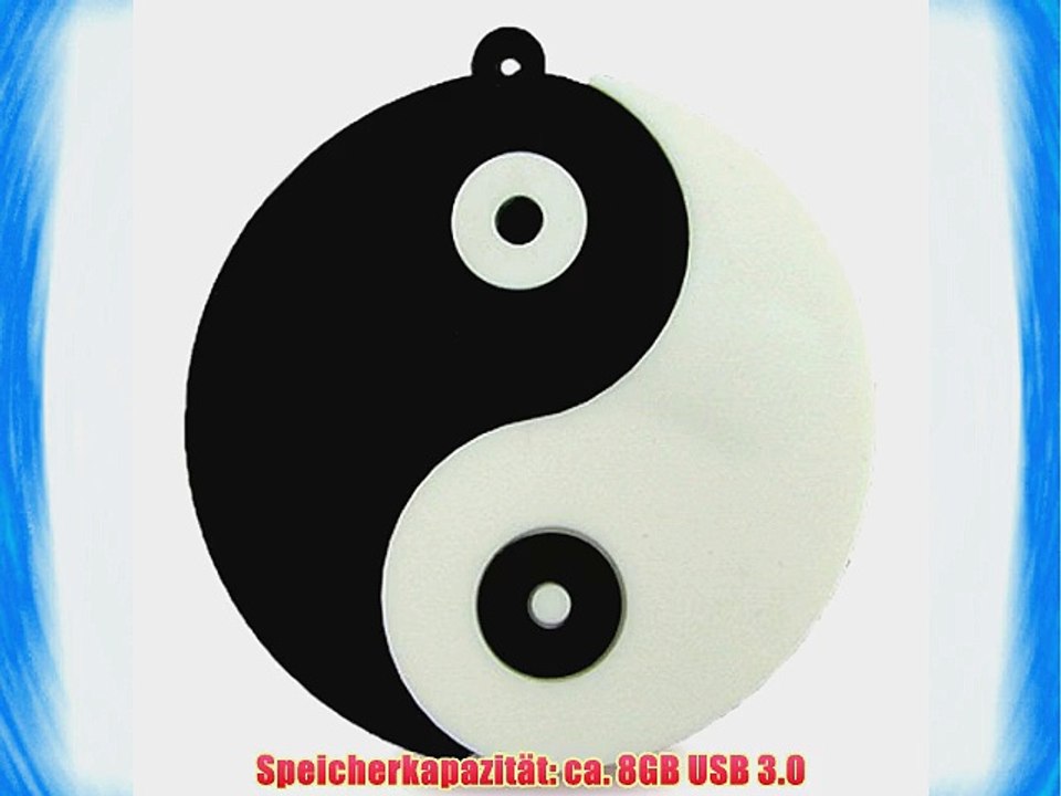 818-TEch No16100010038 Hi-Speed 3.0 USB-Sticks 8GB Yin Yang Symbol Tai Chi schwarz