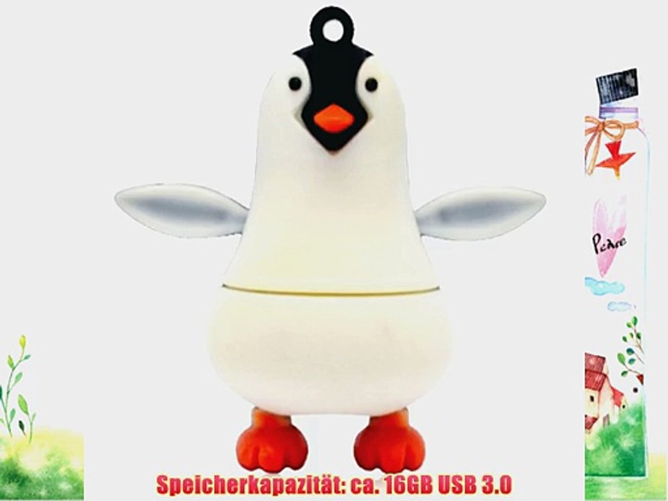 818-TEch No31500050336 Hi-Speed 3.0 USB-Stick 16GB Lustiger Pinguin Antarktis 3D schwarz