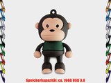 818-TEch No32400080336 Hi-Speed 3.0 USB-Stick 16GB Affe Schimpanse T-Shirt 3D braun