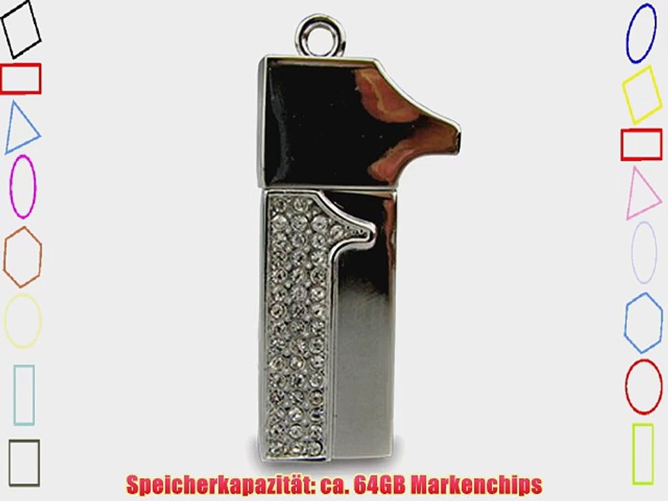 818-TEch No36200030064 Hi-Speed 2.0 USB-Sticks 64GB Anh?nger Diamant Metall silber