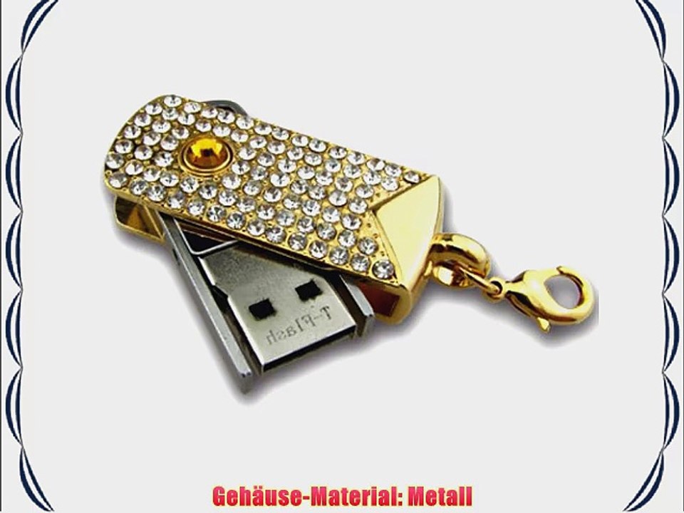818-TEch No36200090336 Hi-Speed 3.0 USB-Stick 16GB Anh?nger Schwing Metall gold
