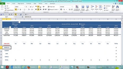 How to Create Live Forecasting with Excel GETPIVOTDATA