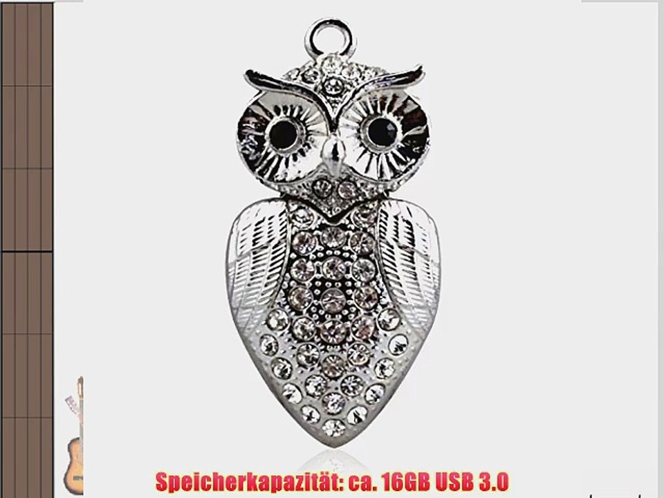 818-TEch No7500070336 Hi-Speed 3.0 USB-Stick 16GB Eule Vogel Metall 3D silber