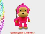 818-TEch No7700040336 Hi-Speed 3.0 USB-Stick 16GB Affe Schimpanse T-Shirt 3D rosa