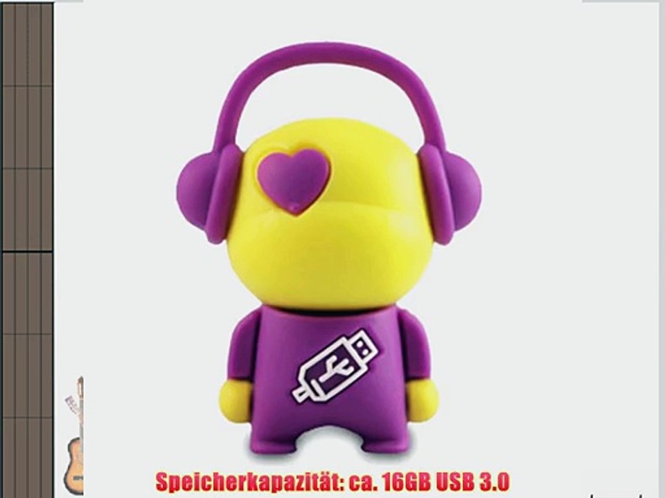 818-TEch No9800070336 Hi-Speed 3.0 USB-Stick 16GB Lustiger Musik DJ 3D violett