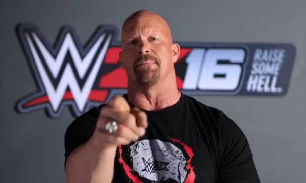 Stone Cold Steve Austin welcomes Arnold Schwarzenegger to WWE 2K16