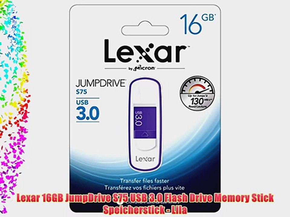 Lexar 16GB JumpDrive S75 USB 3.0 Flash Drive Memory Stick Speicherstick - Lila