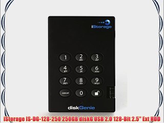 iStorage IS-DG-128-250 250GB diskG USB 2.0 128-Bit 2.5 Ext HDD