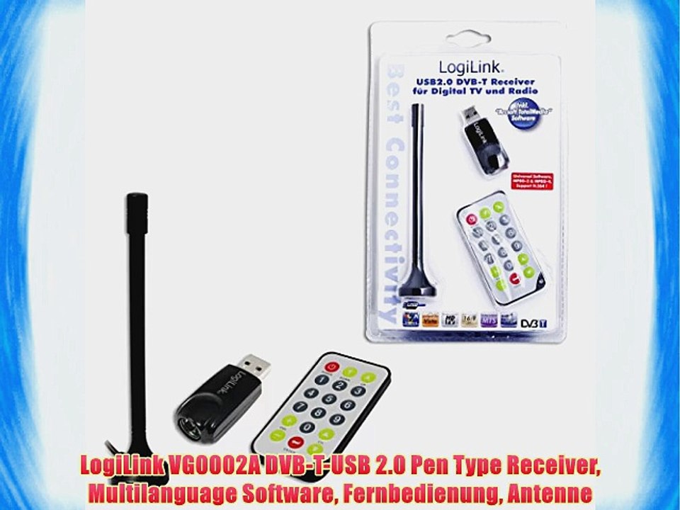 LogiLink VG0002A DVB-T-USB 2.0 Pen Type Receiver Multilanguage Software Fernbedienung Antenne