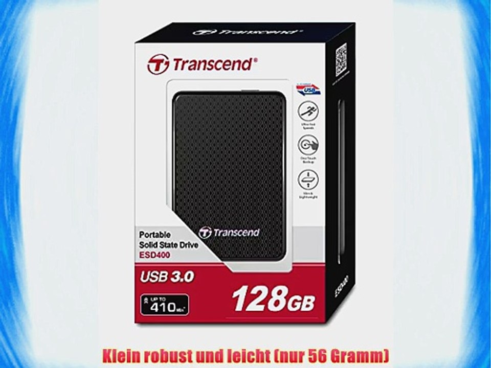 Transcend ESD400 externe SSD-Festplatte 128GB (46 cm (18 Zoll) USB 3.0) schwarz