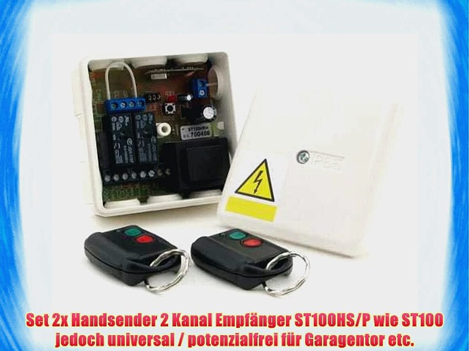 Set 2x Handsender 2 Kanal Empf?nger ST100HS/P wie ST100 jedoch universal / potenzialfrei f?r