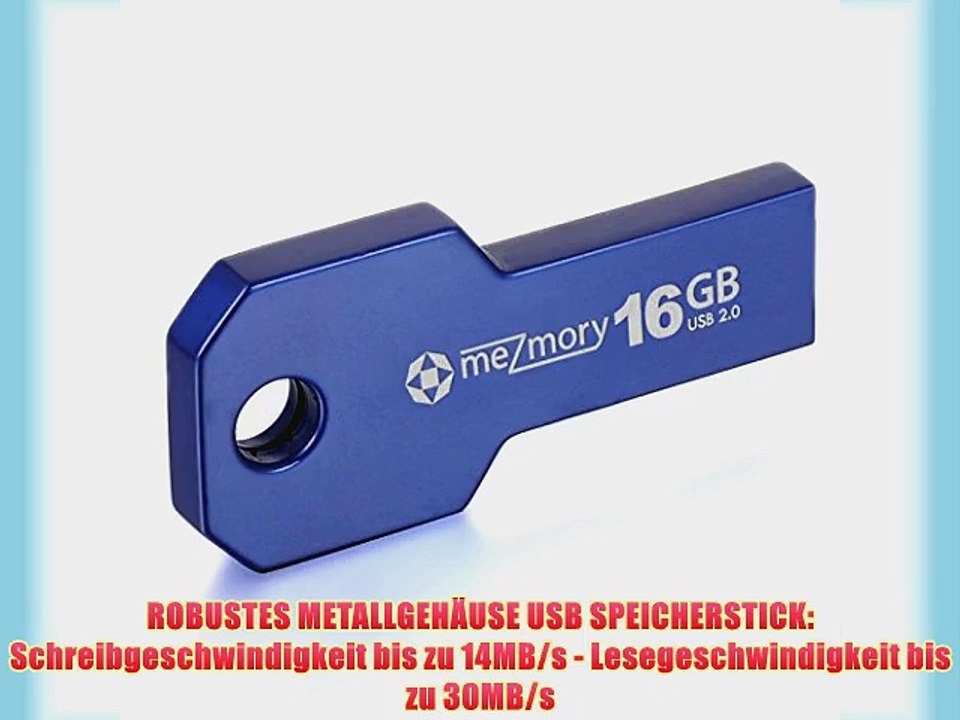 meZmory 16GB Key USB 2.0 Speicherstick Schl?sselanh?nger aus Edelstahl. In mini Schl?ssel Form