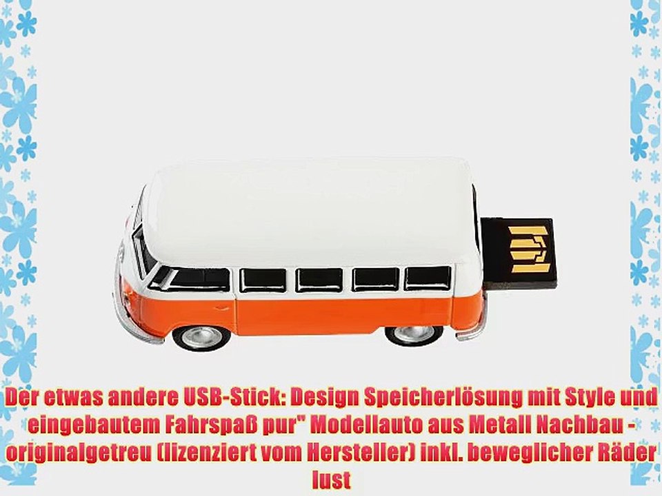Autodrive VW Bus T1 8 GB USB-Stick im Auto-Design USB 2.0 orange/wei??