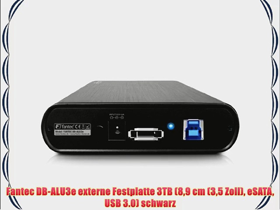 Fantec DB-ALU3e externe Festplatte 3TB (89 cm (35 Zoll) eSATA USB 3.0) schwarz