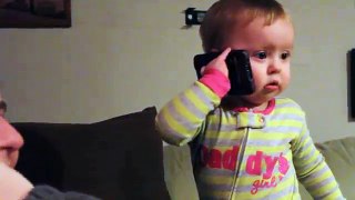 Funny Talking on phone by Baby