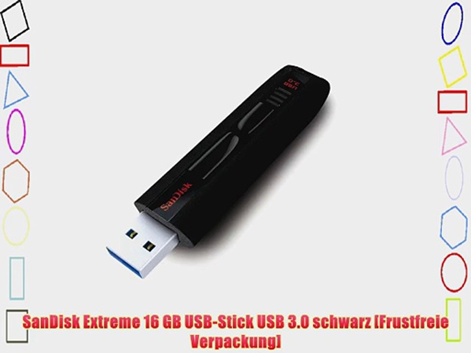 SanDisk Extreme 16?GB USB-Stick USB 3.0 schwarz [Frustfreie Verpackung]