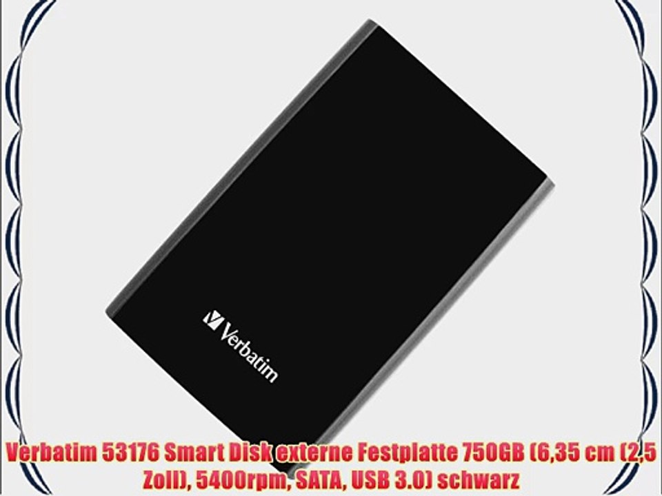 Verbatim 53176 Smart Disk externe Festplatte 750GB (635 cm (25 Zoll) 5400rpm SATA USB 3.0)