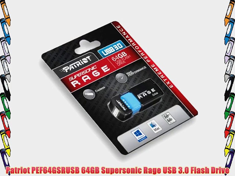 Patriot PEF64GSRUSB 64GB Supersonic Rage USB 3.0 Flash Drive