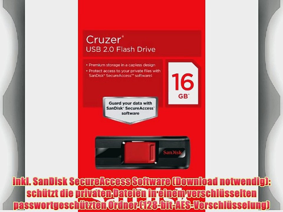SanDisk Cruzer 16GB USB-Stick schwarz/wei?