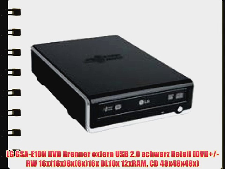 LG GSA-E10N DVD Brenner extern USB 2.0 schwarz Retail (DVD /-RW 16x(16x)8x(6x)16x DL10x 12xRAM