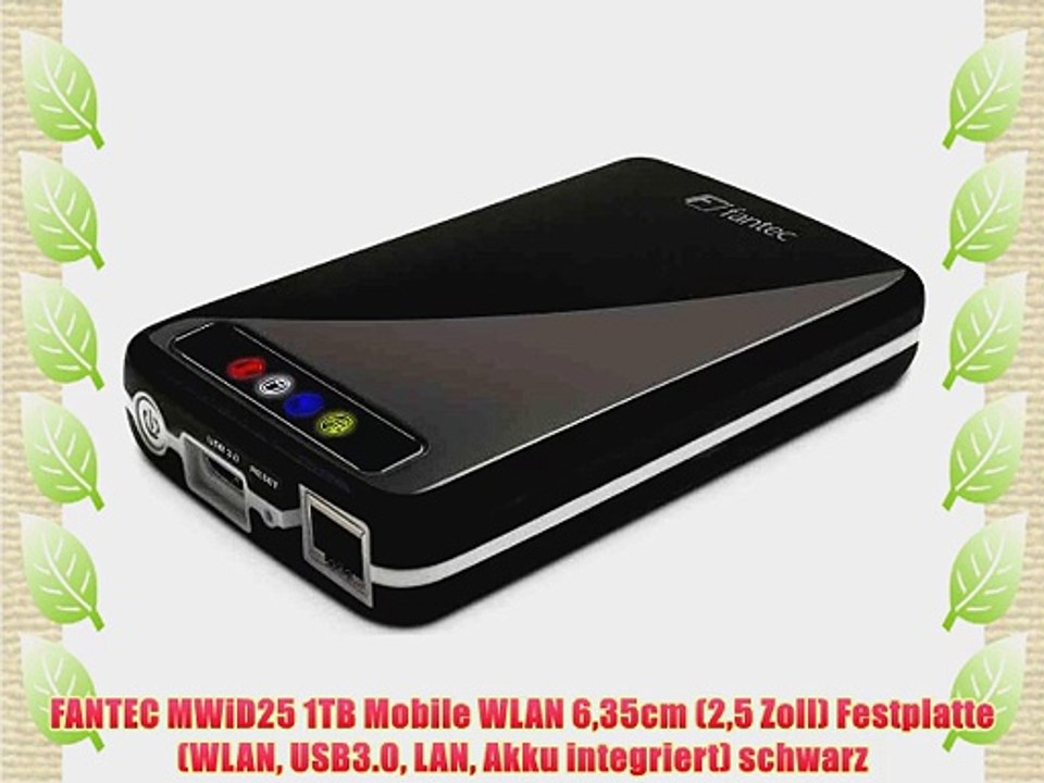 FANTEC MWiD25 1TB Mobile WLAN 635cm (25 Zoll) Festplatte (WLAN USB3.0 LAN Akku integriert)