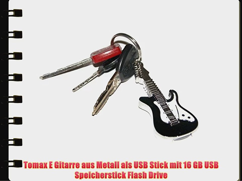 Tomax E Gitarre aus Metall als USB Stick mit 16 GB USB Speicherstick Flash Drive