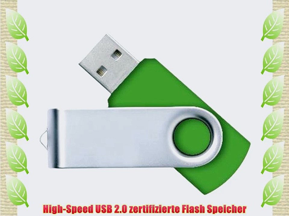 Drehgelenk USB 2.0 High Speed gl?nzender sich drehen USB-Stick (Ricco 01-001) (32GB Gr?n)