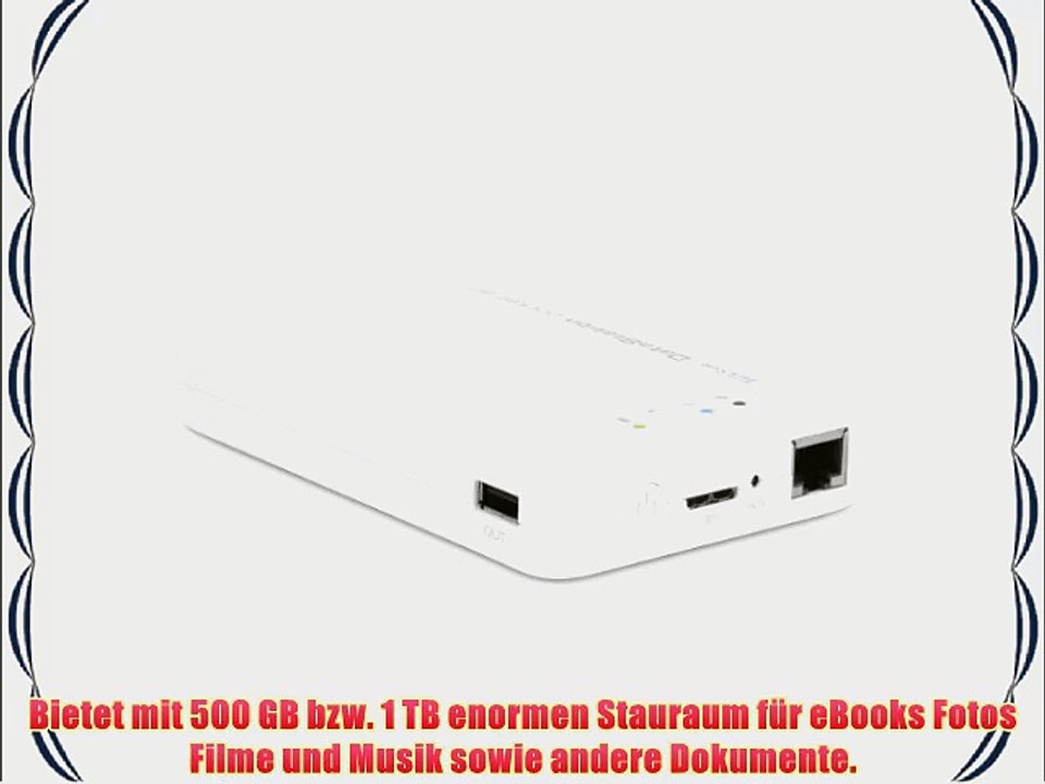 TrekStor DataStation pocket air WLAN Netzwerkfestplatte 1TB (63 cm (25 Zoll) USB 3.0) mit Power-Bank-Funktion