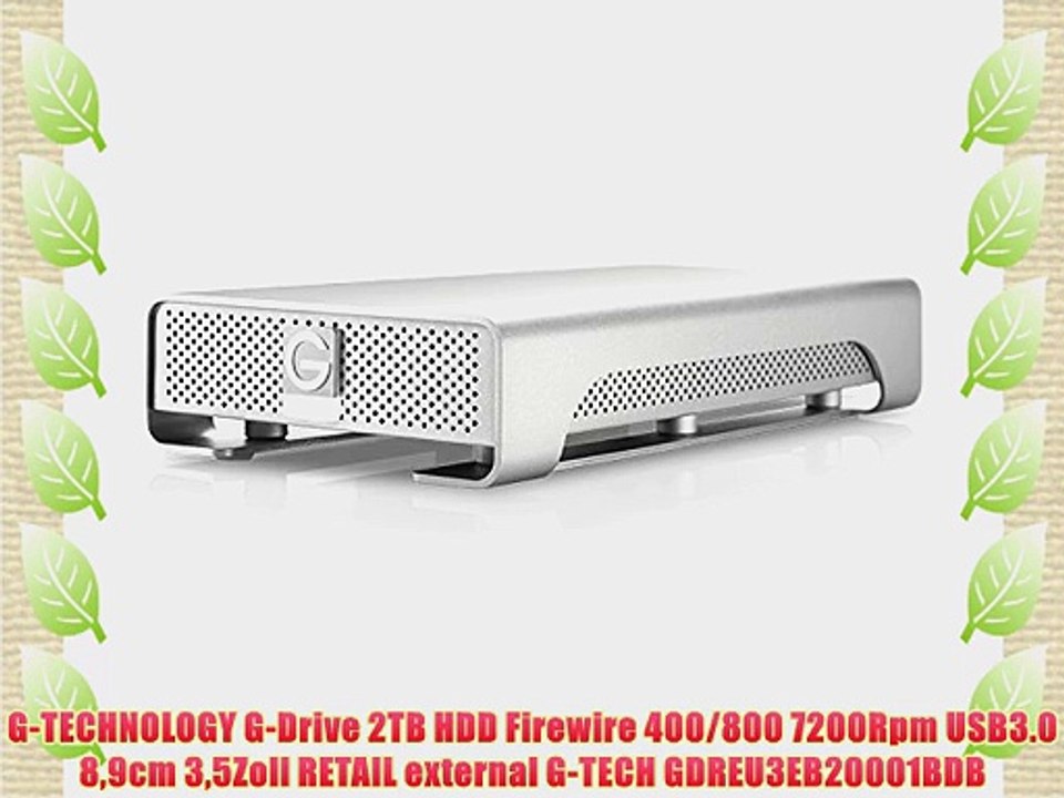 G-TECHNOLOGY G-Drive 2TB HDD Firewire 400/800 7200Rpm USB3.0 89cm 35Zoll RETAIL external G-TECH