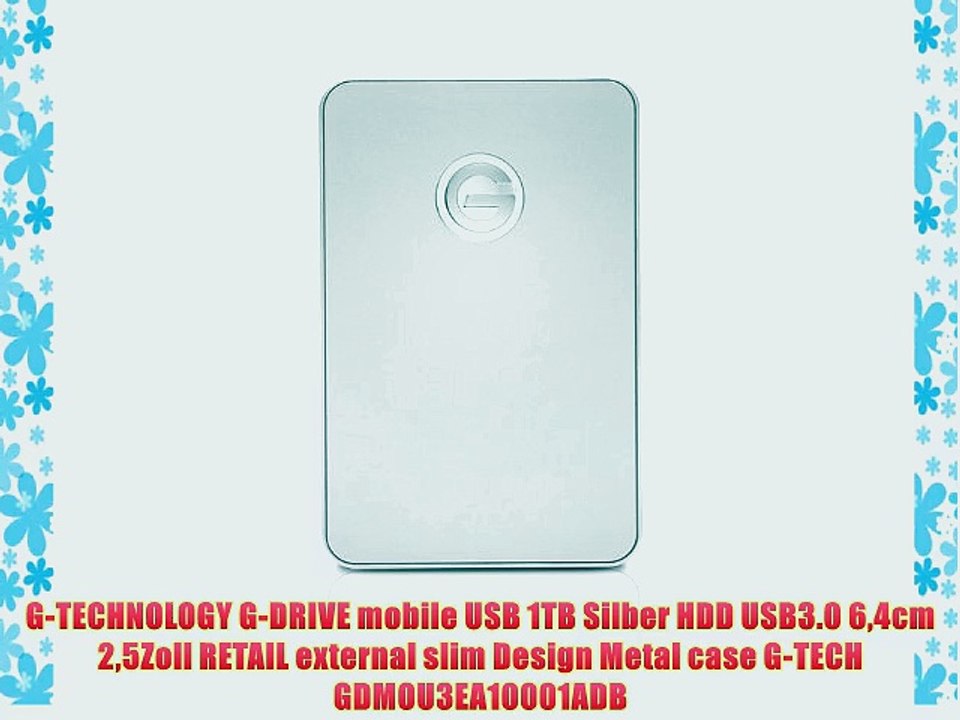 G-TECHNOLOGY G-DRIVE mobile USB 1TB Silber HDD USB3.0 64cm 25Zoll RETAIL external slim Design