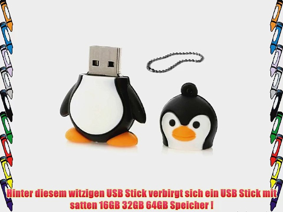 SUNWORLD? 10er Set stick niedlich Pinguin Speicherstick 16GB USB 2.0 schwarz  wei? (10x 16GB)