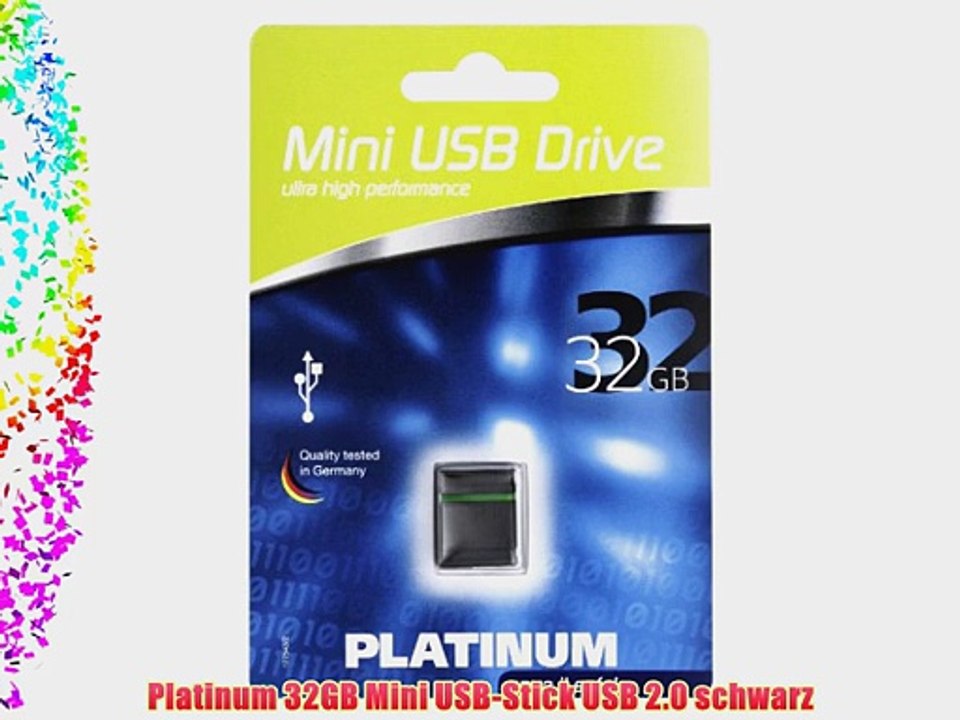 Platinum 32GB Mini USB-Stick USB 2.0 schwarz