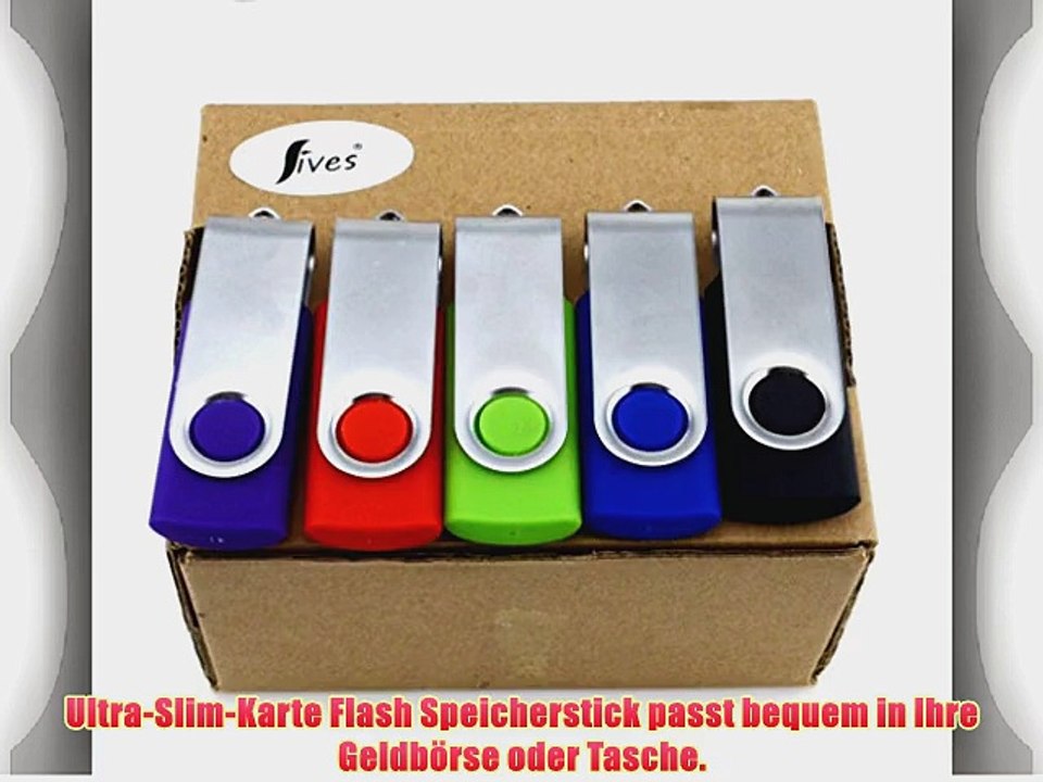 Fives? 5 st?ck 4GB USB Speicherstick Rotate Metall Mehrfarbig high speed USB 2.0 (RotGr?nSchwarzBlauViolett)