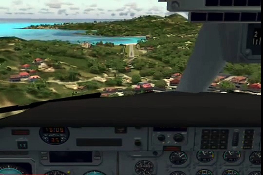 Flight Sim 2004 | Dangerous Approach St. Barth in Dash-8