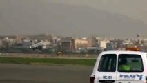 Iran air Boeing 727 crash lands with stuck nose gear