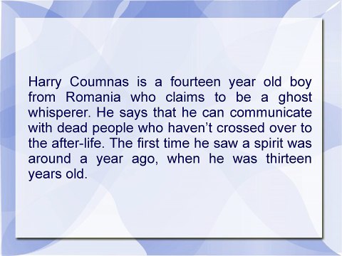 Harry Coumnas – Ghost Whisperer