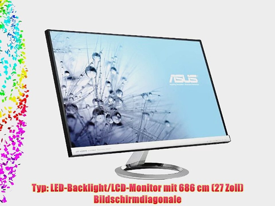 Asus MX279H 686 cm (27 Zoll) Monitor (Full HD VGA HDMI 5ms Reaktionszeit) schwarz/silber