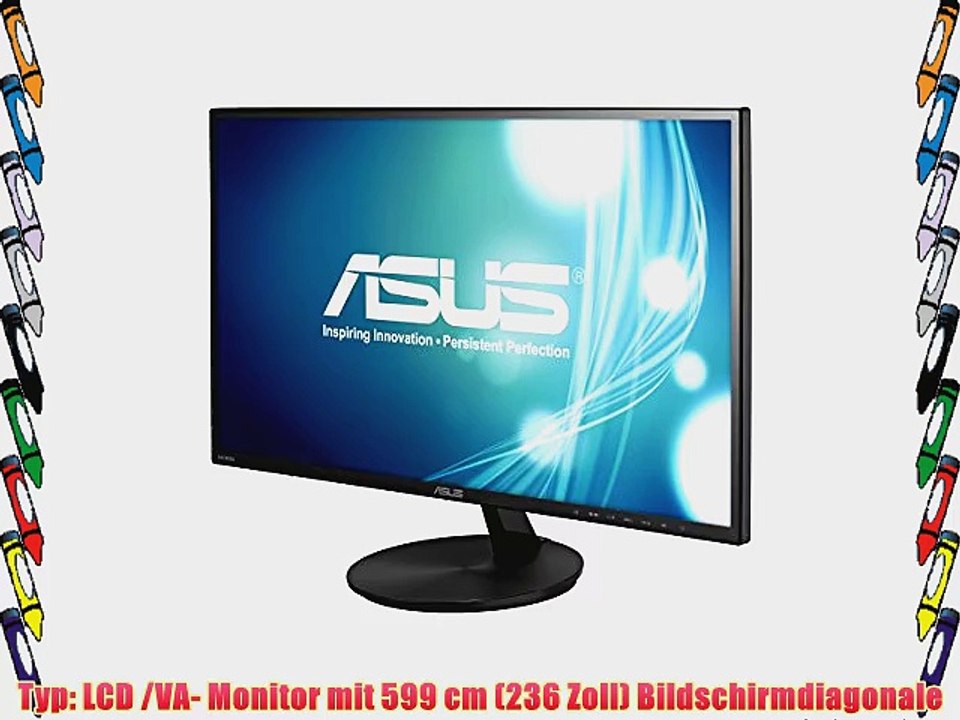 Asus VN247HA 599 cm (236 Zoll) Monitor (Full HD VGA HDMI 5ms Reaktionszeit) schwarz