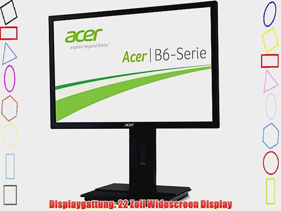Acer B226WLymdr 558 cm (22 Zoll) Monitor (VGA DVI 5ms Reaktionszeit) schwarz