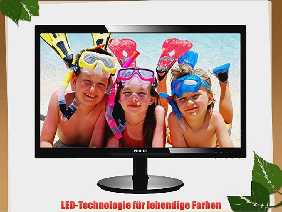 Philips 223V5LSB/00 546 cm (215 Zoll) Wide LCD LED Monitor (VGA DVI 5ms Reaktionszeit) schwarz