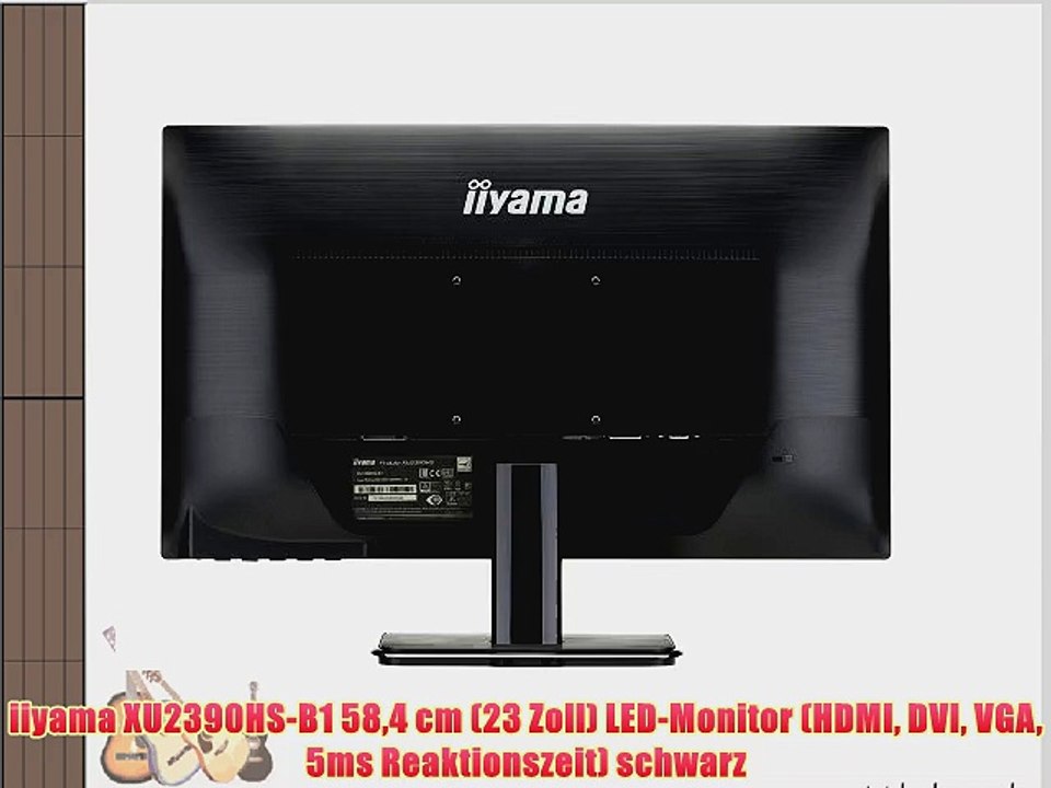 iiyama XU2390HS-B1 584 cm (23 Zoll) LED-Monitor (HDMI DVI VGA 5ms Reaktionszeit) schwarz
