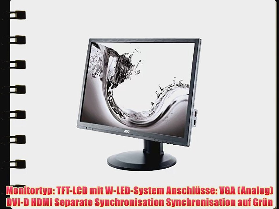 AOC I2360PHU 5842 cm (23 Zoll) Monitor (VGA DVI HDMI USB 5ms Reaktionszeit 16:9 1920 x 1080)